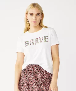 Women's Nine West Crewneck Graphic Tee -Nine West Sales 4646703 Brave Floral