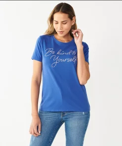 Women's Nine West Crewneck Graphic Tee -Nine West Sales 4646703 Kind Yourself