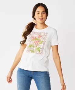 Women's Nine West Crewneck Graphic Tee -Nine West Sales 4646703 Kindness Roses