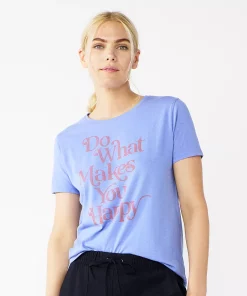 Women's Nine West Crewneck Graphic Tee -Nine West Sales 4646703 Makes You Happy