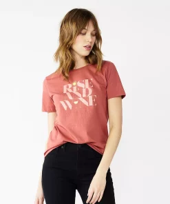 Women's Nine West Crewneck Graphic Tee -Nine West Sales 4646703 Rise And Wine