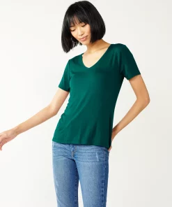 Women's Nine West Essential V-Neck Tee -Nine West Sales 4841148 Night Tide