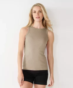 Women's Nine West Ribbed Tank -Nine West Sales 4841430 Brighton Khaki