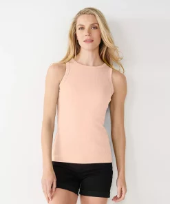 Women's Nine West Ribbed Tank -Nine West Sales 4841430 Faint Whisper