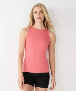 Women's Nine West Ribbed Tank -Nine West Sales 4841430 Infused Melon