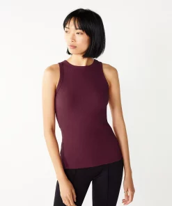 Women's Nine West Ribbed Tank -Nine West Sales 4841430 Maddie Plum