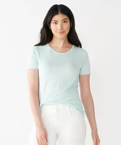 Women's Nine West Essential Crewneck Tee -Nine West Sales 4911743 Bias Blue