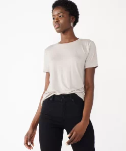 Women's Nine West Essential Crewneck Tee -Nine West Sales 4911743 Dusty Salt Heather