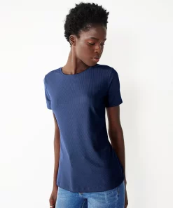 Women's Nine West Essential Crewneck Tee -Nine West Sales 4911743 Navy Rib