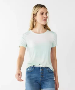 Women's Nine West Essential Crewneck Tee -Nine West Sales 4911743 Summer Sky