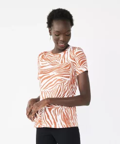 Women's Nine West Essential Crewneck Tee -Nine West Sales 4911743 Summer Zebra