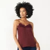 Women's Nine West Lace Trim Cami -Nine West Sales 4944769 Maddie Plum