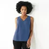 Petite Nine West V-Neck Tank -Nine West Sales 4957403 Blue