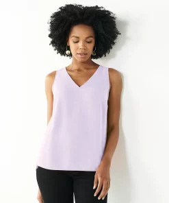 Petite Nine West V-Neck Tank -Nine West Sales 4957403 Enlighten Purple