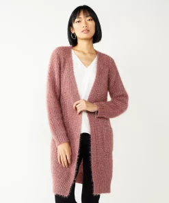 Women's Nine West Car Coat Cardigan -Nine West Sales 4972563 Cozy Mai Mauve