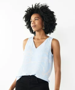 Women's Nine West V-Neck Tank -Nine West Sales 4974987 Blue Swirl
