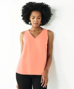 Women's Nine West V-Neck Tank -Nine West Sales 4974987 Blush