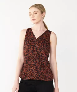 Women's Nine West V-Neck Tank -Nine West Sales 4974987 Brown Cheetah