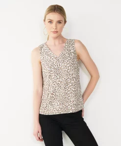 Women's Nine West V-Neck Tank -Nine West Sales 4974987 Cheetah