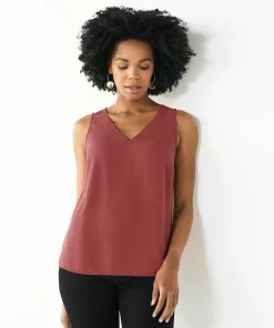 Women's Nine West V-Neck Tank -Nine West Sales 4974987 Mauve