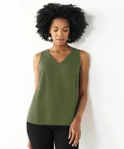 Women's Nine West V-Neck Tank -Nine West Sales 4974987 Olive