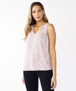Women's Nine West V-Neck Tank -Nine West Sales 4974987 Purple Strokes