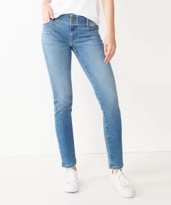 Women's Nine West Curvy Tummy-Control Slim Straight Jeans -Nine West Sales 4988950 Light Wash Blast