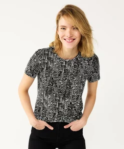 Petite Nine West Essential Crewneck Tee -Nine West Sales 5086783 Black Snake