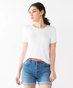 Petite Nine West Essential Crewneck Tee -Nine West Sales 5086783 Modern White