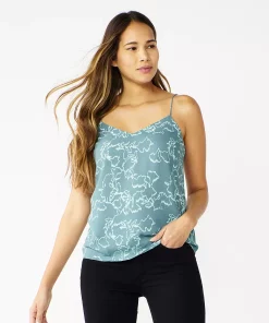 Petite Nine West V-Neck Layering Camisole -Nine West Sales 5120912 Sage Vine Floral