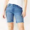 Women's Nine West Slimming Pocket High-Waisted Bermuda Shorts -Nine West Sales 5204233 Light Medium Wash