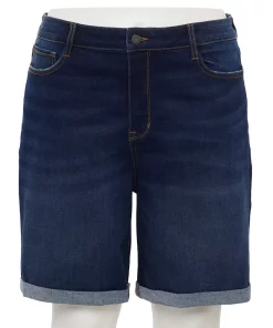 Plus Size Nine West Slimming Pocket Bermuda Shorts -Nine West Sales 5214366 Rinse Wash