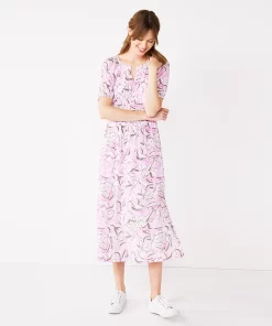 Women's Nine West Puff Sleeve Maxi Dress -Nine West Sales 5261378 Orchid Soft Floral
