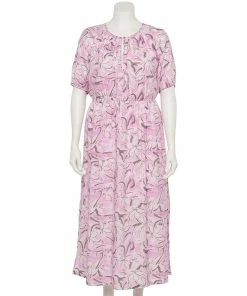 Plus Size Nine West Puff-Sleeve Chiffon Maxi Dress 9 Plus Size Nine West Puff-Sleeve Chiffon Maxi Dress -Nine West Sales 5262085 Orchid Soft Floral