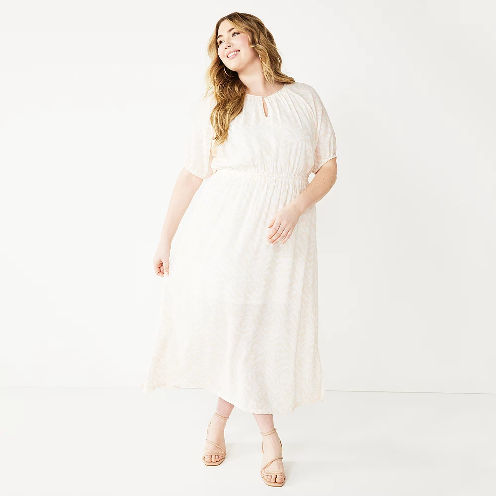 Plus Size Nine West Puff-Sleeve Chiffon Maxi Dress 6 Plus Size Nine West Puff-Sleeve Chiffon Maxi Dress - Image 4