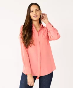 Women's Nine West Drapey Button Down Shirt