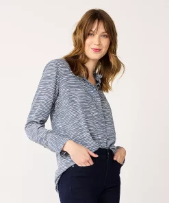 Women's Nine West Drapey Button Down Shirt -Nine West Sales 5271741 Horizon Stripe