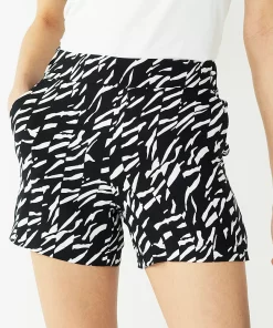 Women's Nine West Mid-Rise Pull-On Soft Shorts -Nine West Sales 5280255 Broken Zebra