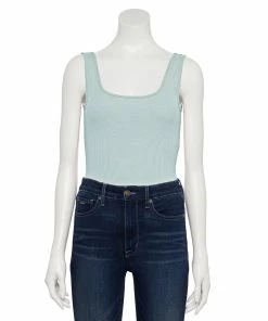 Women's Nine West Rib Scoopneck Tank Bodysuit -Nine West Sales 5288302 Mint Virtue