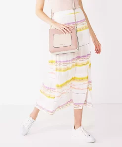 Women's Nine West Crosshatch Tiered Maxi Skirt -Nine West Sales 5330209 Sunset Stripe