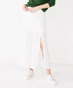 Women's Nine West Crosshatch Tiered Maxi Skirt