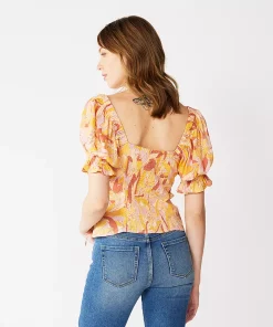 Women's Nine West Twist Front Puff Sleeve Top -Nine West Sales 5493540 ALT