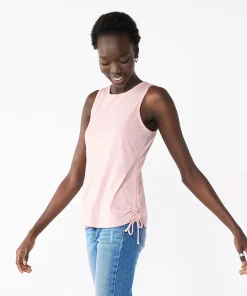 Women's Nine West Ruched Side Tank -Nine West Sales 5493872 Pink Hoodie