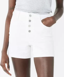 Women's Nine West Slimming Button Front High-Waisted Shorts