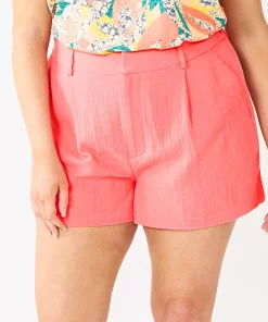 Plus Size Nine West High Rise Walking Shorts