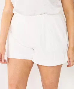 Plus Size Nine West High Rise Walking Shorts -Nine West Sales 5511281 White Knight