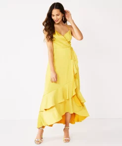 Nine West Sales 31 Women's Nine West Strappy Wrap Ruffle Dress