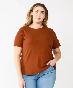 Plus Size Nine West Essential Crewneck Tee