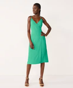 Women's Nine West Strappy Wrap Midi Dress -Nine West Sales 5531473 Reef