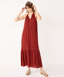 Women's Nine West Tiered Peasant Maxi Dress -Nine West Sales 5531866 Marsala Flower
